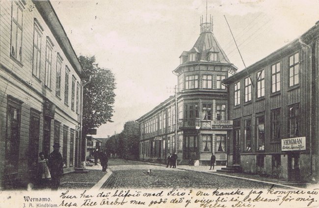 Storgatan (idag Stadshuset till hger) (ca 1906)