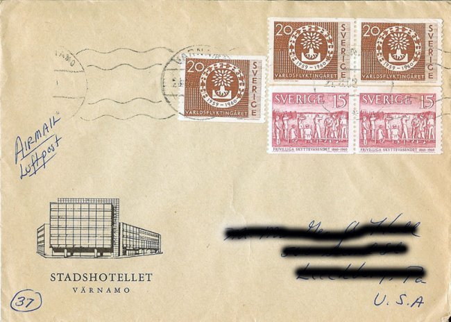 Kuvert frn Stadshotellet (ca 1960)