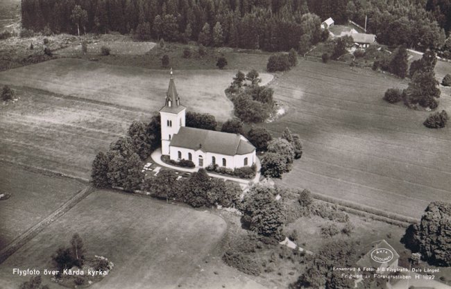 Flygfoto ver Krda kyrka.