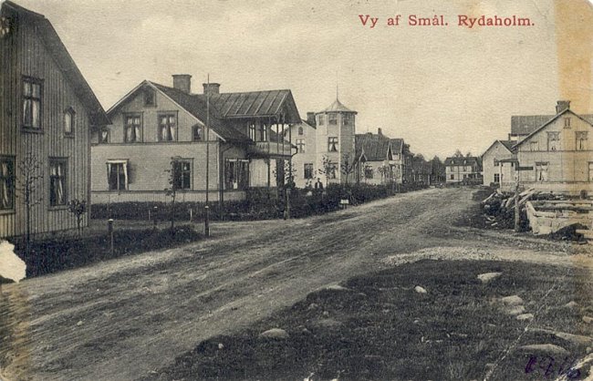 Vy av Sml. Rydaholm. Vstra Storgatan. (ca 1916)